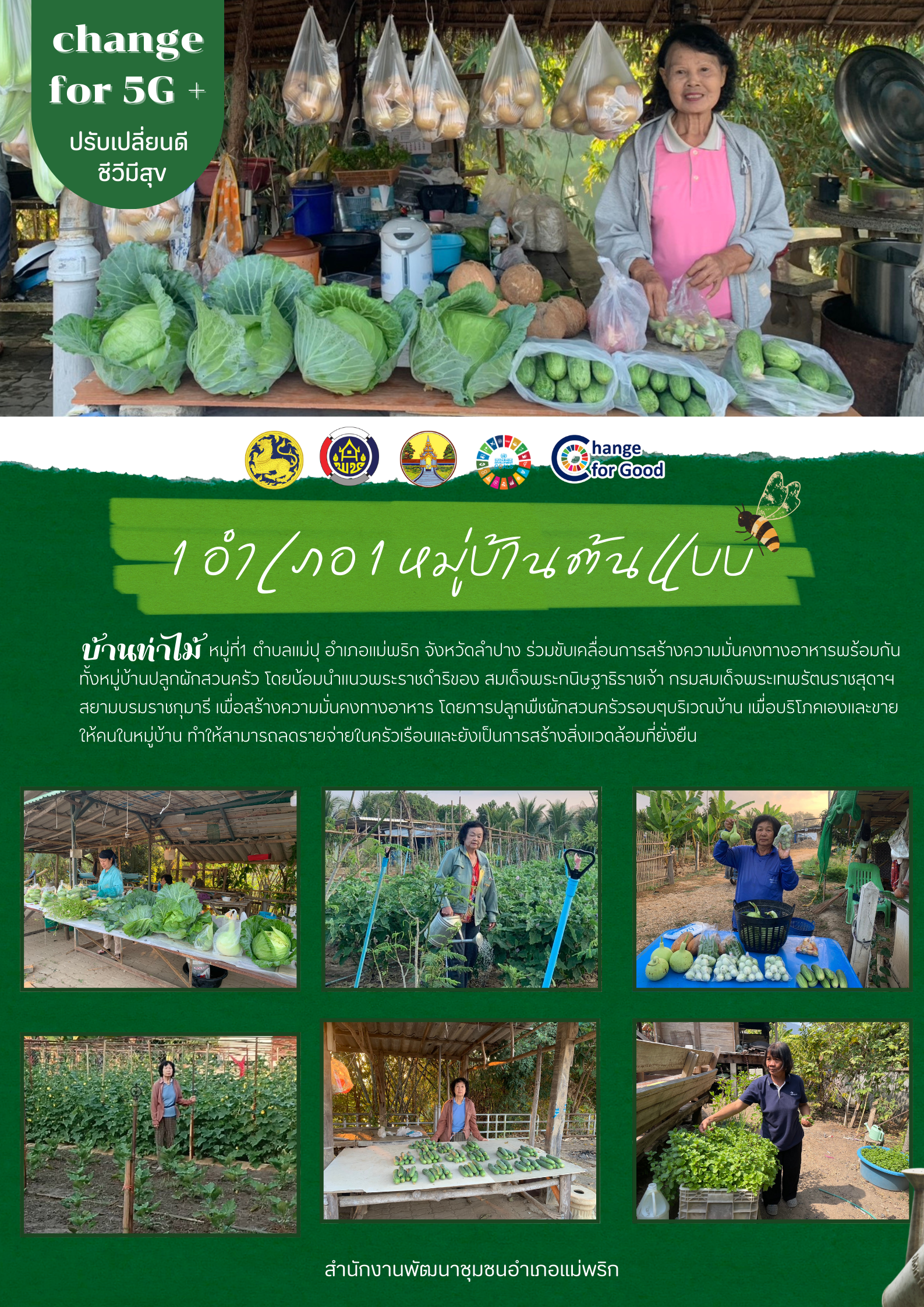 พช.แม่พริก ขับเคลื่อนกิจกรรม Good & Food security “ปรับเปลี่ยนดี ชีวีมีสุข” Change For 5G +