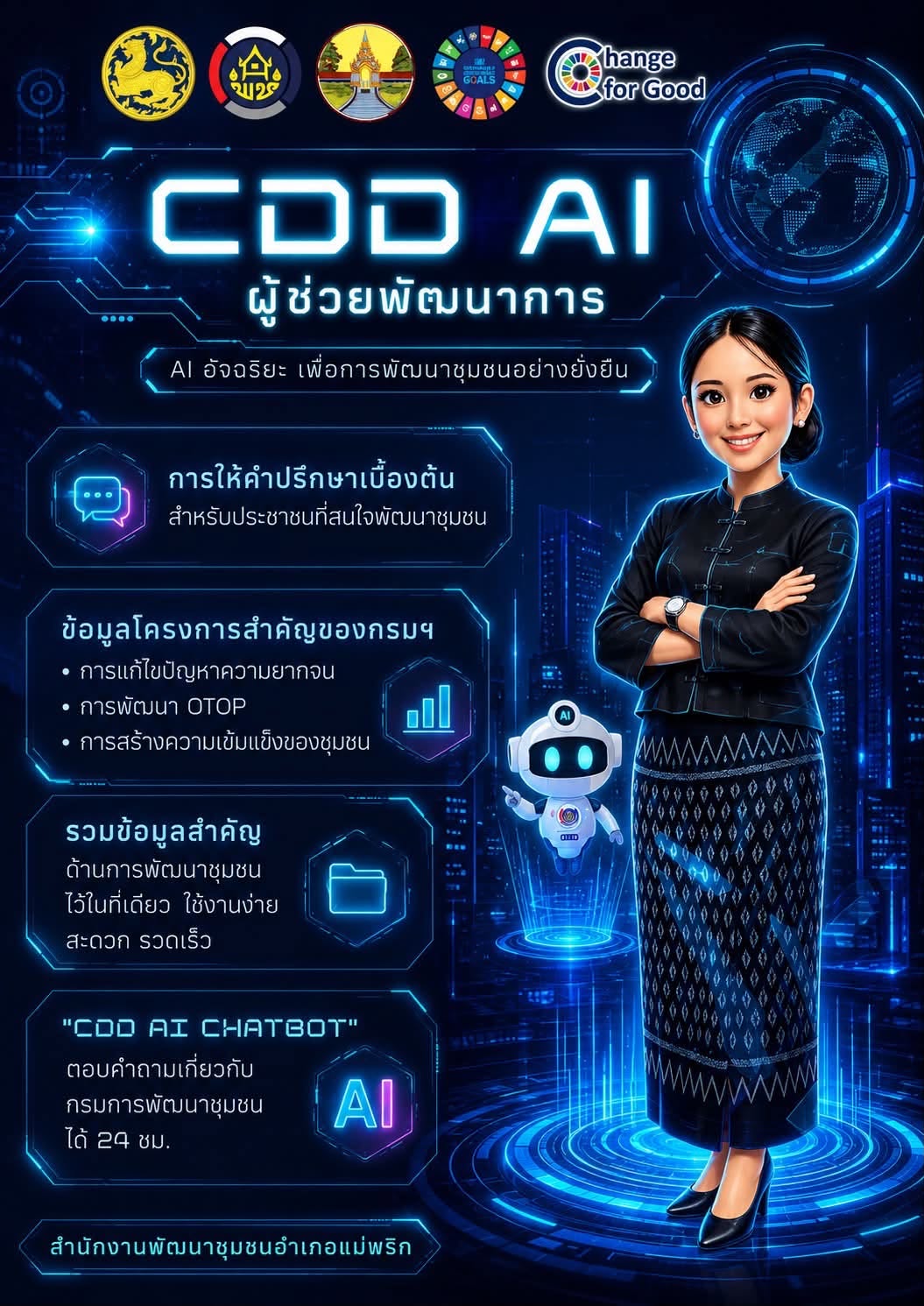 พข.แม่พริก ประชาสัมพันธ์ระบบ CDD AI ผู้ช่วยพัฒนากร บริการอัจฉริยะ เพื่อการพัฒนาชุมชน