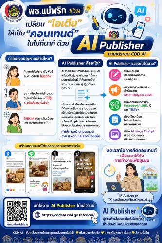 พช.แม่พริก ชวนเปลี่ยนไอเดียให้เป็นคอนเทนต์ประชาสัมพันธ์ได้ในไม่กี่นาที ด้วย AI Publisher 